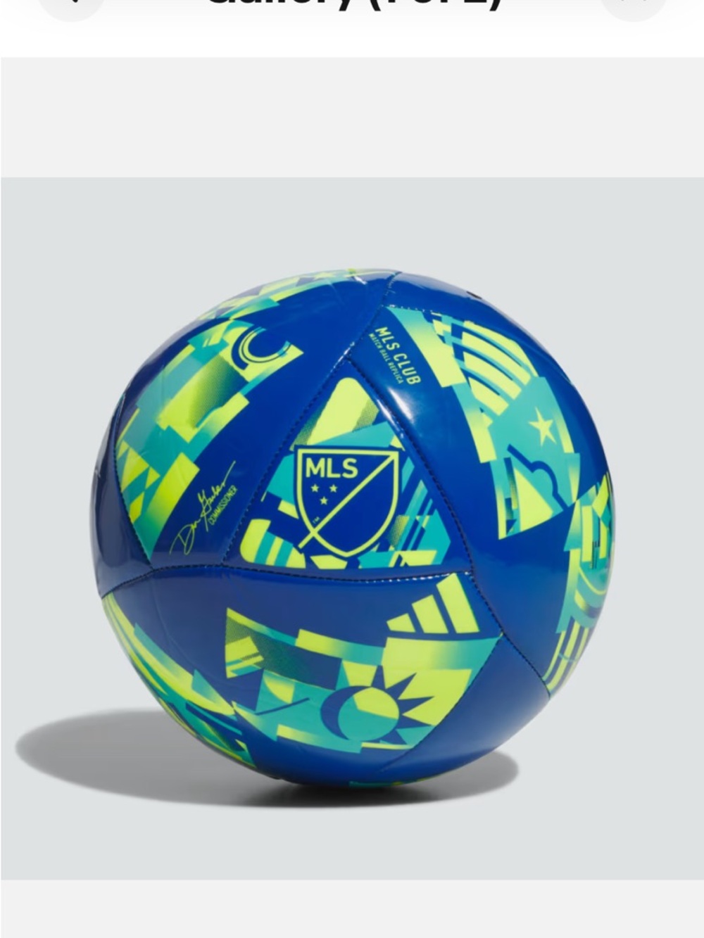 adidas Blue & Yellow MLS Pattern Soccer Ball 5 - Picture 7 of 9